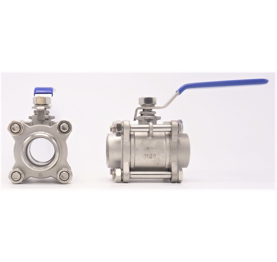 Stainless steel ball valve with full bore, three- pieced, welded | DN32 (41x4mm)