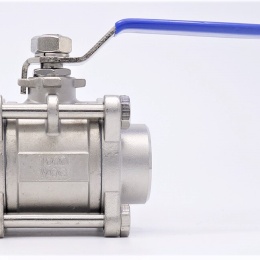 Stainless steel ball valve with full bore, three- pieced, welded DN40 (49x4mm)