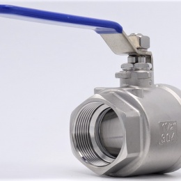 Stainless steel ball valve with full bore, two- piece 1 1/2”