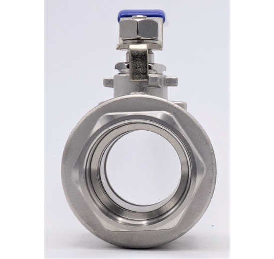 Stainless steel ball valve with full bore, two- piece 1 1/2”