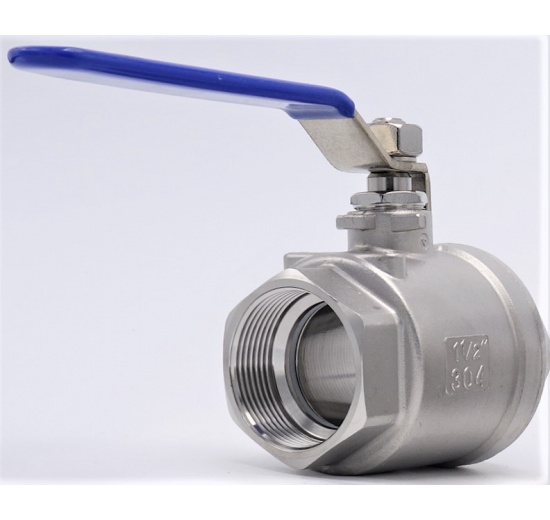 Stainless steel ball valve with full bore, two- piece 1 1/2”