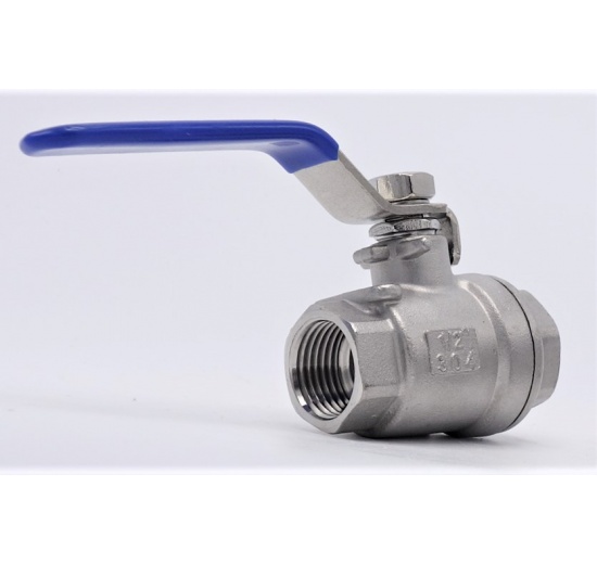 Stainless steel ball valve with full bore, two- piece 1/2”