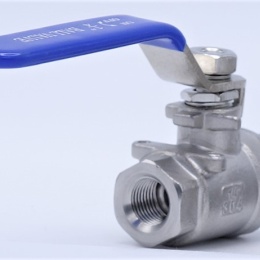 Stainless steel ball valve with full bore, two- piece 1/4”