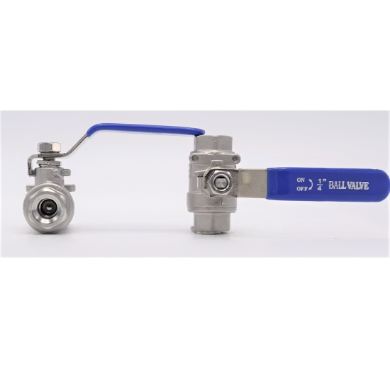 Stainless steel ball valve with full bore, two- piece | 1/4”