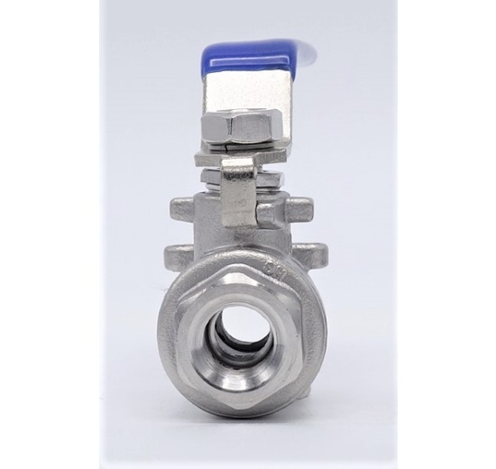 Stainless steel ball valve with full bore, two- piece 1/4”