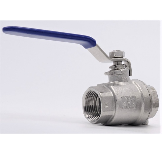 Stainless steel ball valve with full bore, two- piece 3/4”