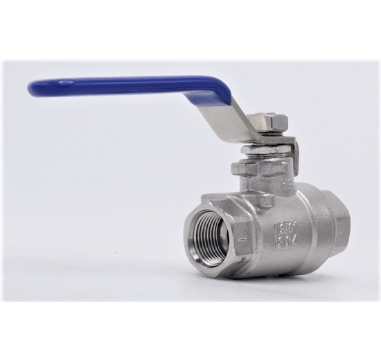 Stainless steel ball valve with full bore, two- piece | 3/8”
