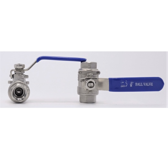 Stainless steel ball valve with full bore, two- piece | 3/8”