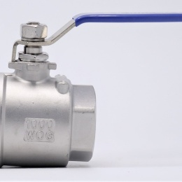 Stainless steel ball valve with full bore, two- piece, threaded, 1 1/2”