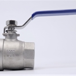 Stainless steel ball valve with full bore, two- piece, threaded, 1 1/4"
