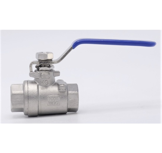 Stainless steel ball valve with full bore, two- piece, threaded,  1/4”