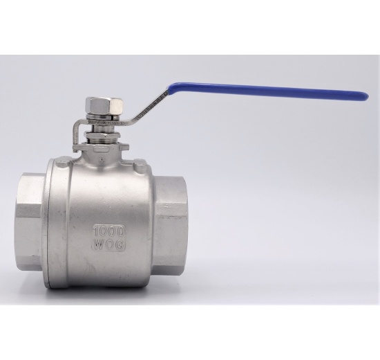 Stainless steel ball valve with full bore, two- piece, threaded, 2 1/2”