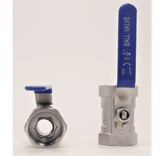 Stainless Steel Ball Valve With Reduced Bore, One-piece, Threaded 1 1/4”