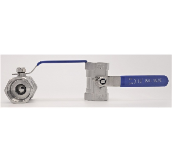 Stainless Steel Ball Valve With Reduced Bore, One-piece, Threaded  1 1/4”