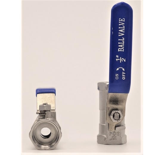 Stainless Steel Ball Valve With Reduced Bore, One-piece, Threaded 1/2”