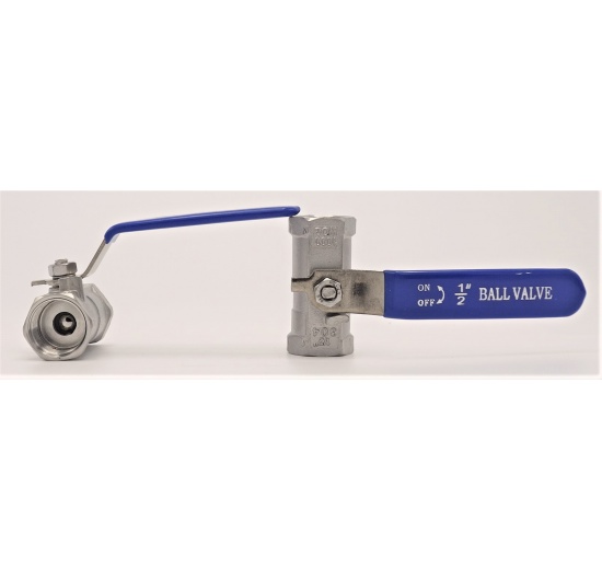 Stainless Steel Ball Valve With Reduced Bore, One-piece, Threaded 1/2”