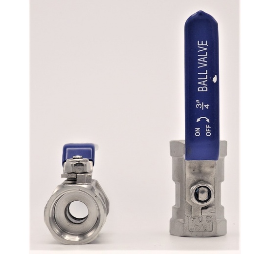 Stainless Steel Ball Valve With Reduced Bore, One-piece, Threaded  3/4”
