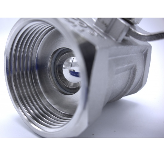 Stainless steel ball valve with reduced bore, one-piece, threaded