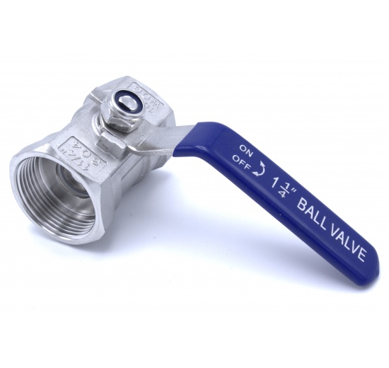 Stainless steel ball valve with reduced bore, one-piece, threaded