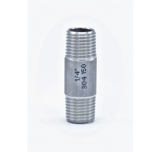 Stainless Steel Barrel Nipple, type 310, thread 1/4"