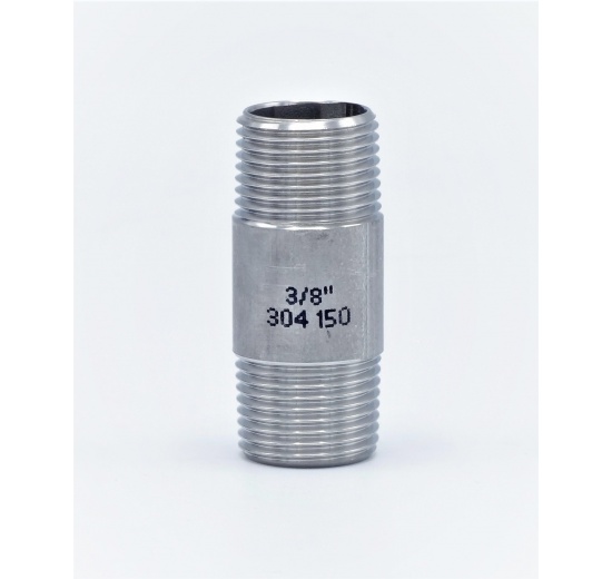 Stainless Steel Barrel Nipple/ type 310 thread 3/8"