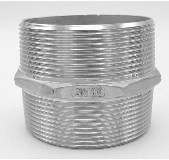 Stainless steel Barrel Nipple With Hexagon / type 340 | 2 1/2"