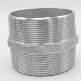 stainless steel Barrel Nipple With Hexagon / type 340, 3"