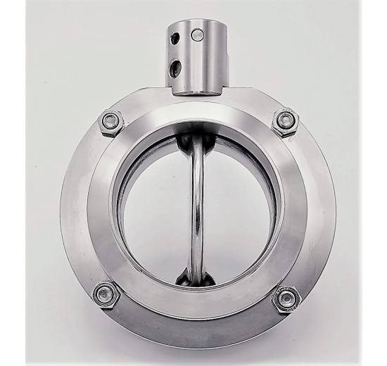 Stainless steel butterfly valve, DN80 welded type S-S