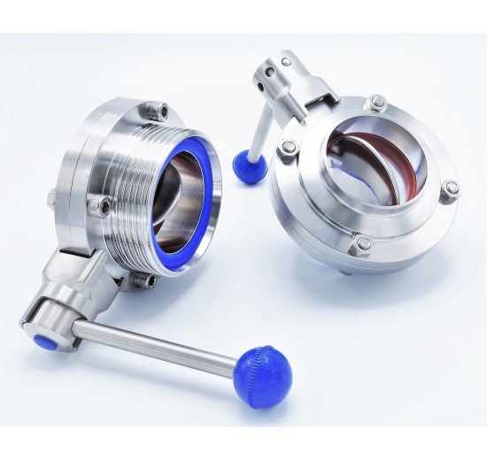 Stainless Steel Butterfly Valve, threaded / welded DN65