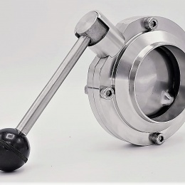 Stainless steel butterfly valve, welded DN 80 type S-S