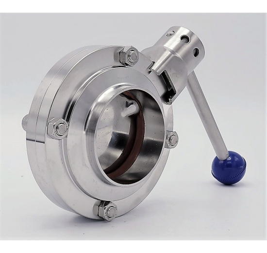Stainless steel butterfly valve, welded type S-S DN65