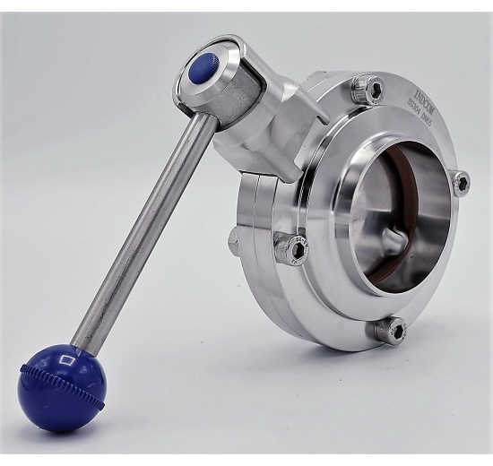 Stainless steel butterfly valve, welded type S-S DN65