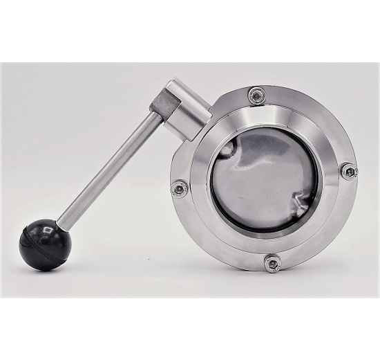 Stainless steel butterfly valve, welded type S-S DN80