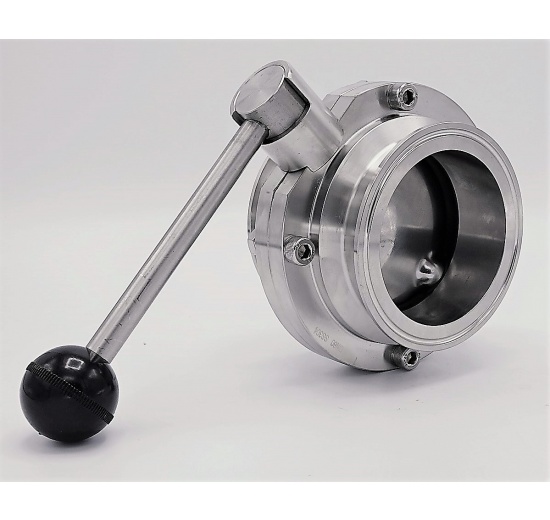 Stainless steel butterfly valves, CLAMP DN80_180 (collar 106mm)