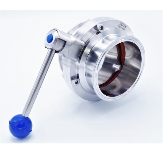 Stainless steel butterfly valves, clamped type C-C DN100 Indcom