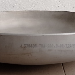 Stainless Steel Dished Bottom DN500 (506x3 mm), beveled edge