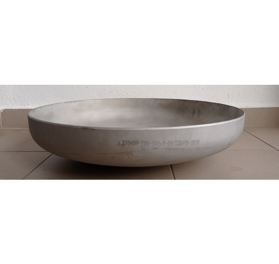 Stainless Steel Dished Bottom DN500 (506x3 mm), beveled edge