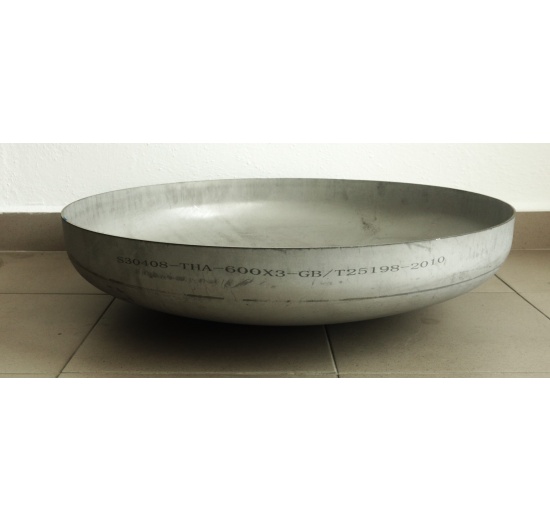 Stainless Steel Dished Bottom DN600 (606x3 mm), straight edge