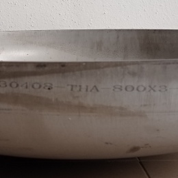 Stainless Steel Dished Bottom DN800 (806x3 mm), straight edge