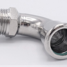 stainless steel Elbow 90°, Press Fittings, F/external thread 18 mm_1/2"