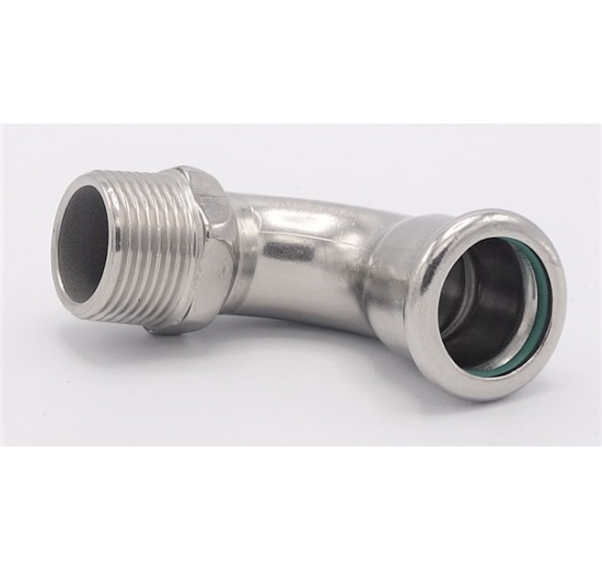 stainless steel Elbow 90°, Press Fittings, F/external thread 22 mm_3/4"