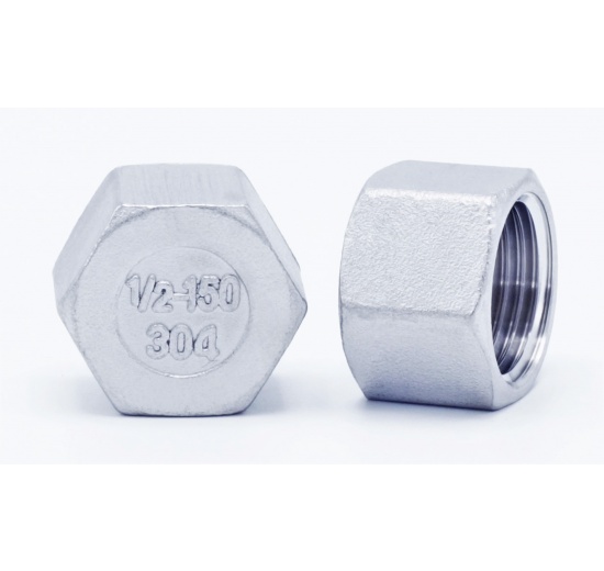 Stainless steel end cap, female thread, type 326 1/2"