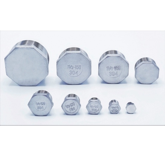 Stainless steel end cap, male thread, type 330