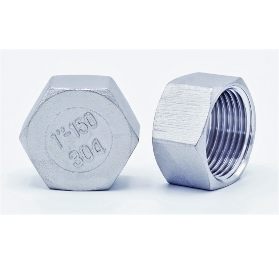 Stainless steel end cap, threaded, type 326 1"