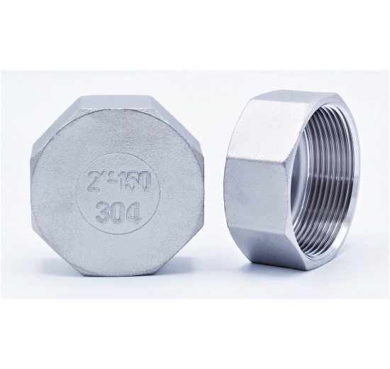 Stainless steel female threaded end cap with hexagon | 2"