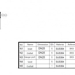 Stainless steel filter housing 30" - technical drawing