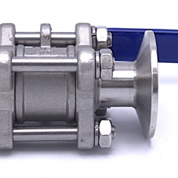 Stainless Steel Full Flow Ball Valve, 3-piece, CLAMP DN15 (K50.5)