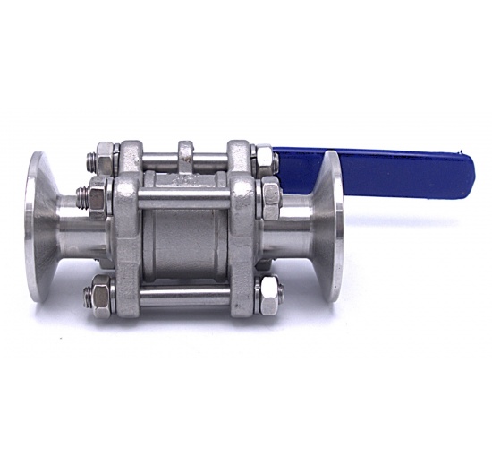Stainless Steel Full Flow Ball Valve, 3-piece, CLAMP DN15 (K50.5)