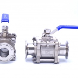 Stainless Steel Full Flow Ball Valve, 3-piece, CLAMP DN25 (K50.5)