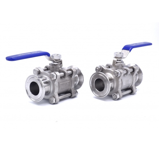 Stainless Steel Full Flow Ball Valve, 3-piece, CLAMP DN25 (K50.5)